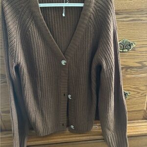 Elegant Brown Women's Cardigan
